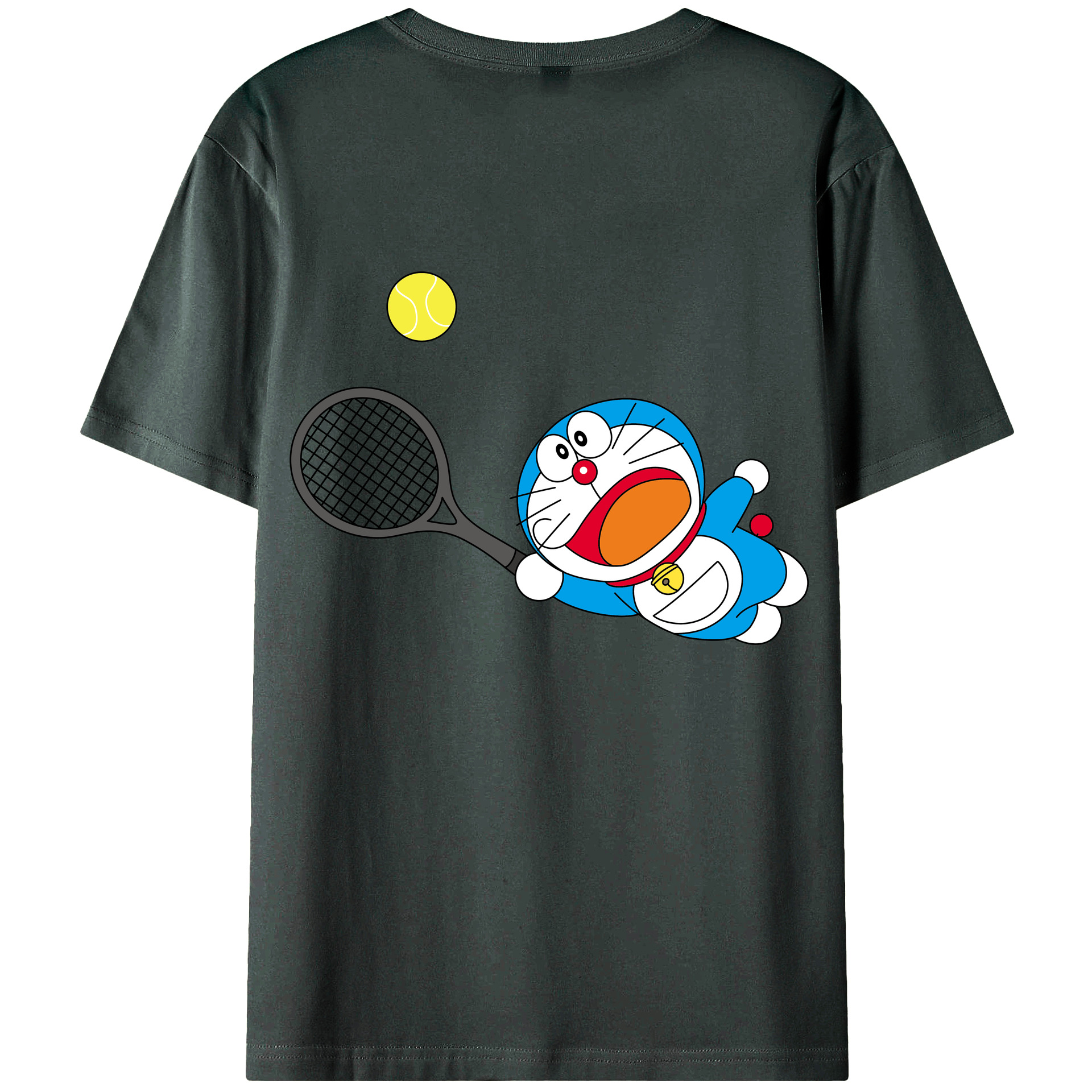 （画像用） ドラえもん Doraemon 綿100％ メンズ半袖Tシャツ（バックプリント） 通気性